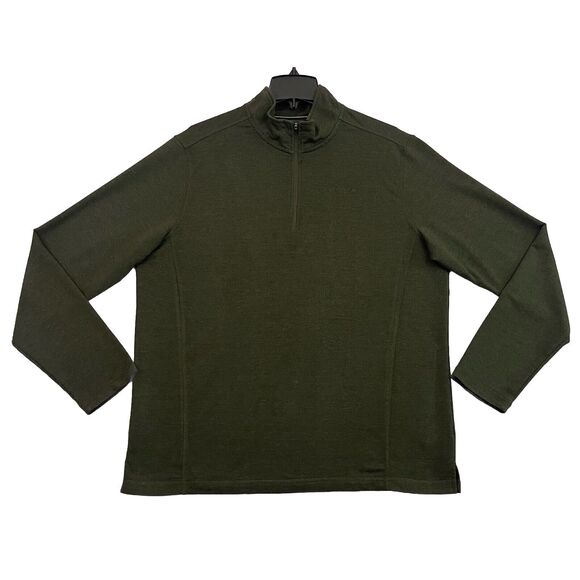 Orvis Quarter Zip Pullover Sweater Mens Size L Green Lightweight Long Sleeve - Picture 1 of 11